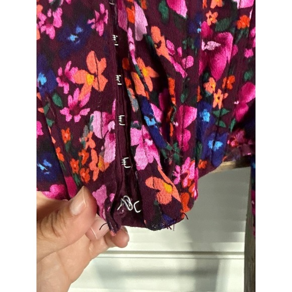 ASTR the label Floral Print Crop Top Long Sleeve Square Neck Blouse  SizeXS - Picture 6 of 7